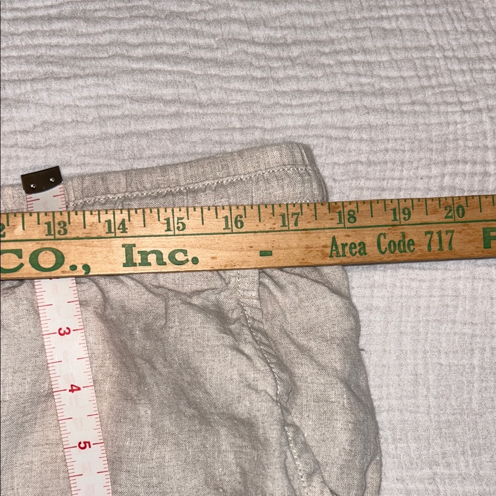 L.L. BEAN Women’s Pants Cream 16 100% Linen Wide Leg Resort Travel Preppy Artsy - Picture 6 of 11
